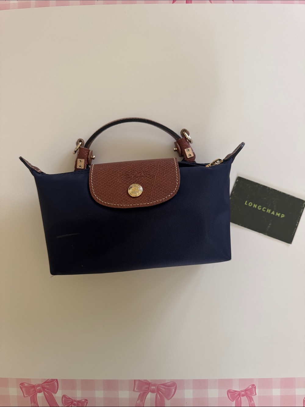 Longchamp La Pliage Original Mini Pouch Navy